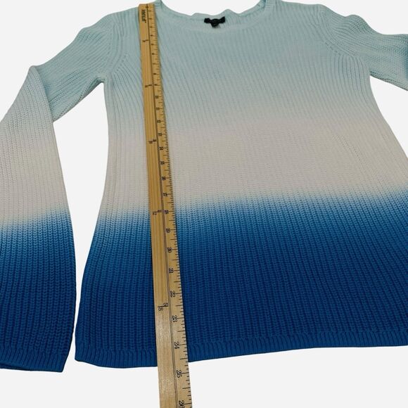 Talbots Sweater Ombré Petite Blue Scoop Neck Long Sleeve Colorblock Knit Top SP - Picture 7 of 12